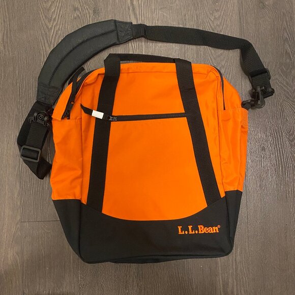 L.L. Bean Shoulder Messenger Bag Vintage 90’s Rare Orange Adjustable - Picture 1 of 13